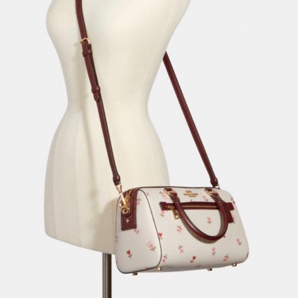 Coach Rowan Satchel in Heart Floral Print - Picture 12 of 12